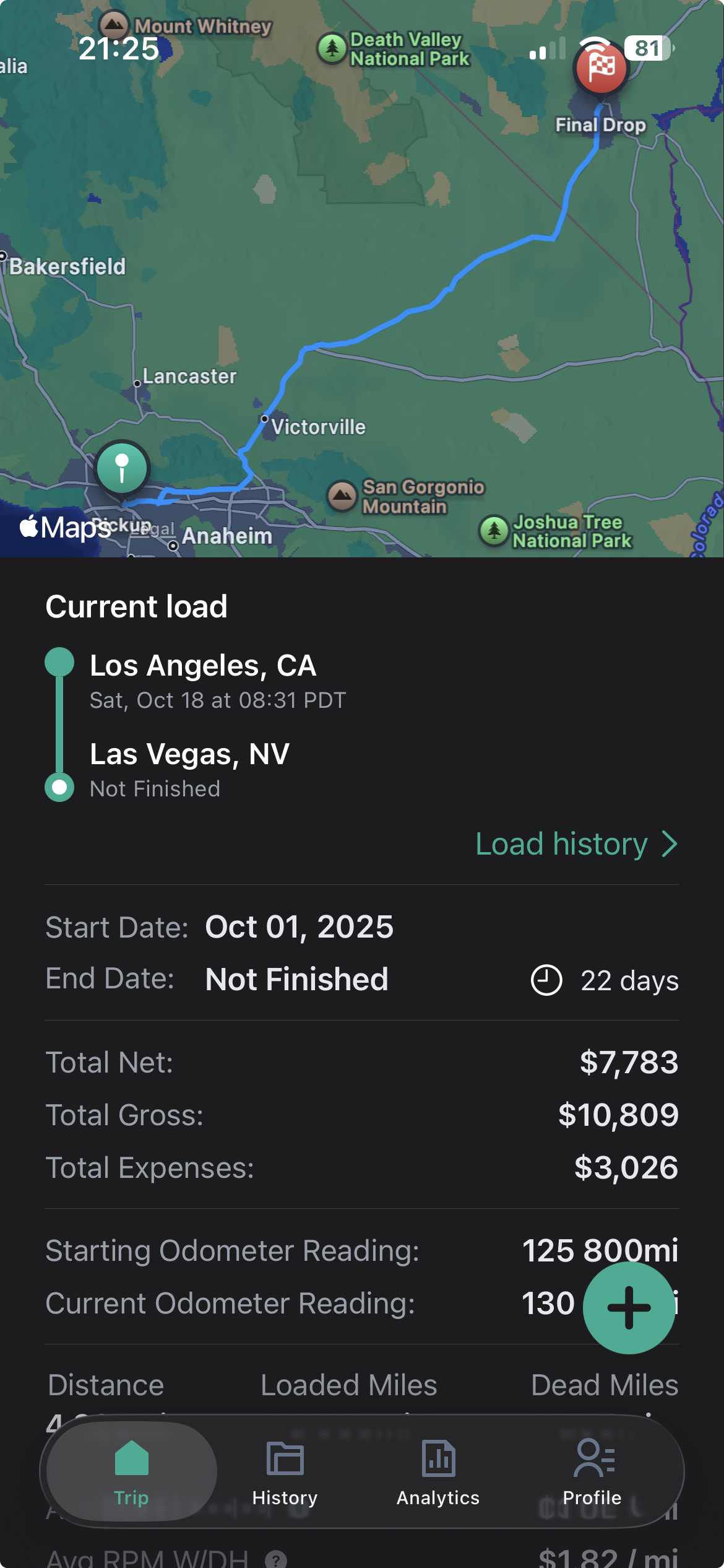 Truck Profit Load Tracker
